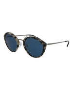 Grey Havana Silver Blue - Prada - Round-Frame Acetate Sunglasses - 1