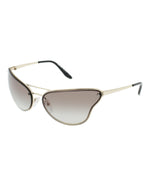 Gold Gold Grey - Prada - Cat-Eye Frame Metal Sunglasses - 1