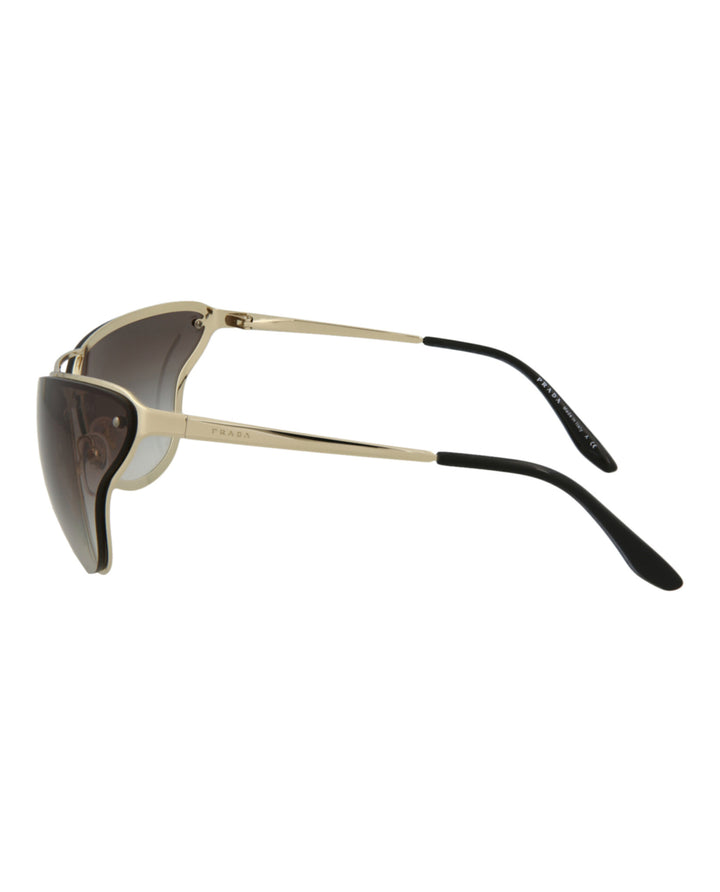 Gold Gold Grey - Prada - Cat-Eye Frame Metal Sunglasses