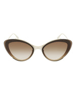 Shiny Light Gold - Alexander McQueen - Cat Eye-Frame Metal Sunglasses - 0