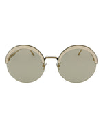 Gold Gold Bronze - Bottega Veneta - Round-Frame Metal Sunglasses - 0
