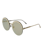 Gold Gold Bronze - Bottega Veneta - Round-Frame Metal Sunglasses - 1