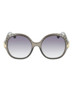 Dark Grey Grey - Chloé - Oversized-Round Acetate Sunglasses - 0