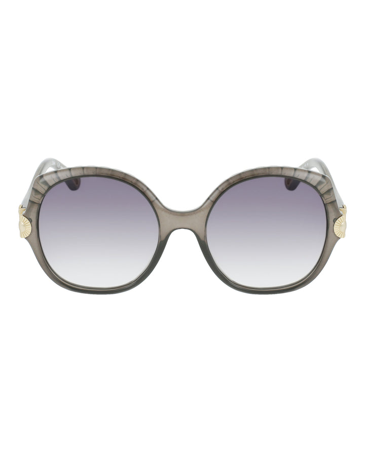 Dark Grey Grey - Chloé - Oversized-Round Acetate Sunglasses