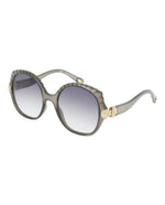 Dark Grey Grey - Chloé - Oversized-Round Acetate Sunglasses - 1
