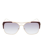 Bordeaux Rose Gold Blue - Prada - Rectangle-Frame Metal Sunglasses - 0