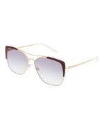 Bordeaux Rose Gold Blue - Prada - Rectangle-Frame Metal Sunglasses - 1