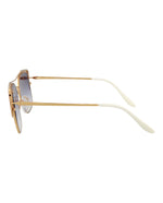 Bordeaux Rose Gold Blue - Prada - Rectangle-Frame Metal Sunglasses - 2