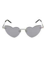 Silver Silver Silver - Saint Laurent - LouLou Heart Shaped-Frame Metal Sunglasses - 0