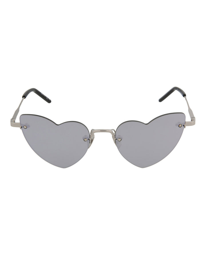 Silver Silver Silver - Saint Laurent - LouLou Heart Shaped-Frame Metal Sunglasses