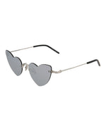 Silver Silver Silver - Saint Laurent - LouLou Heart Shaped-Frame Metal Sunglasses - 1