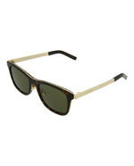 Havana Gold Green - Saint Laurent - Square-Frame Acetate Sunglasses - 1