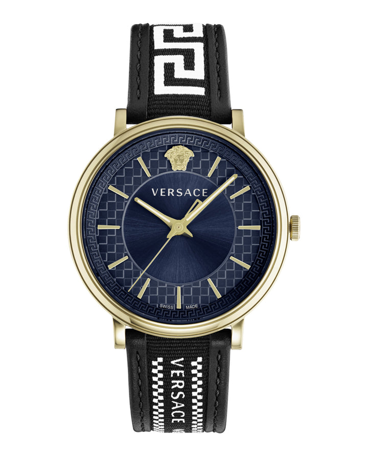 Gold - Versace - V-Circle Strap Watch