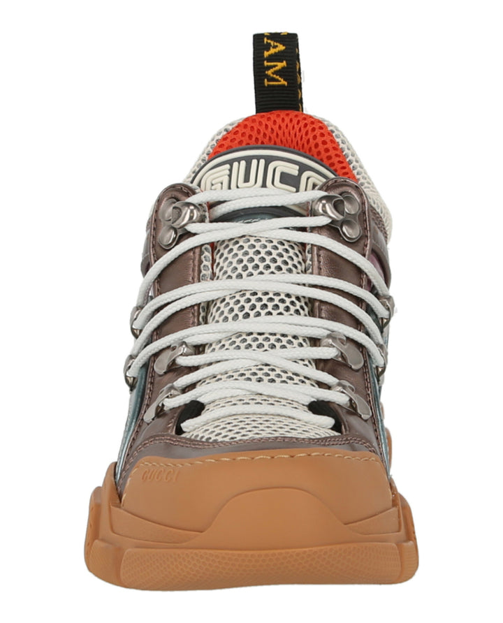 Copper Multi - Gucci - Flashtrek Metallic Leather Sneakers