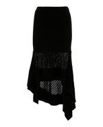 Black - Alexander McQueen - Asymmetric Crochet Skirt - 0