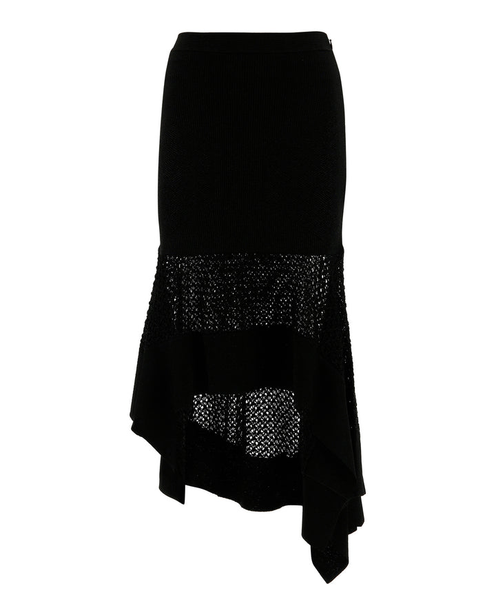 Black - Alexander McQueen - Asymmetric Crochet Skirt