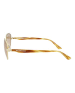 Gold Havana Brown - Balenciaga - Cat-Eye Frame Metal Sunglasses - 2