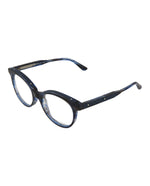 Melange Blue Pacific Blue - Bottega Veneta - Round-Frame Optical Glasses - 1