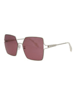 Silver Silver Violet - Alexander McQueen - Square-Frame Metal Sunglasses - 1