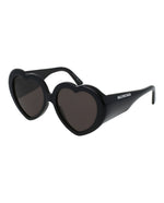 Black Black Grey - Balenciaga - Heart Shaped-Frame Acetate Sunglasses - 1
