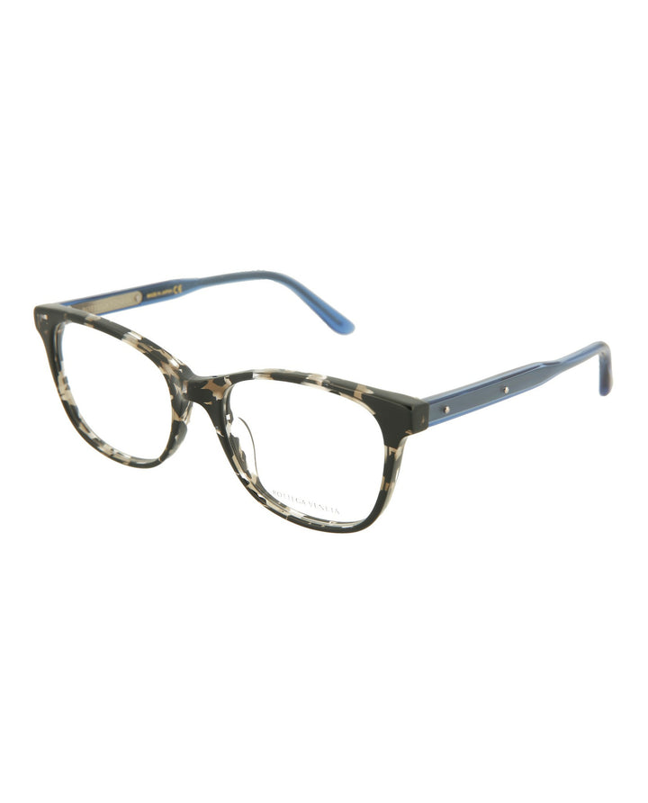 Black Havana Blue Clear - Bottega Veneta - Square-Frame Optical Glasses