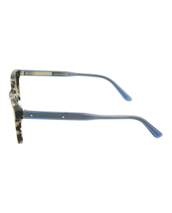 Black Havana Blue Clear - Bottega Veneta - Square-Frame Optical Glasses