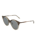 Shiny Transparent Mud - Bottega Veneta - Round-Frame Acetate Sunglasses - 1