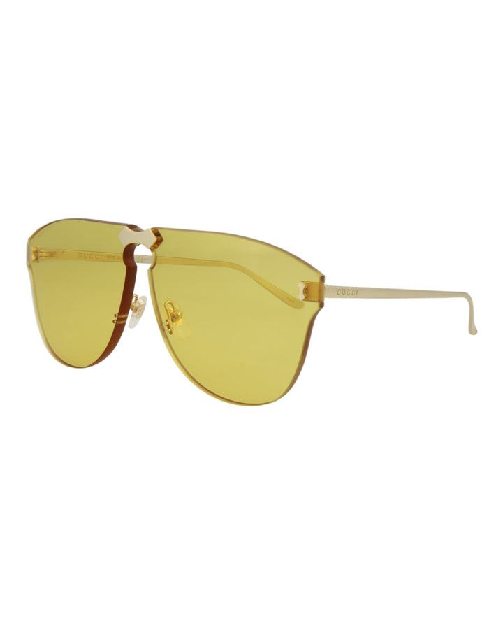 Gold Gold Yellow - Gucci - Aviator Metal Sunglasses