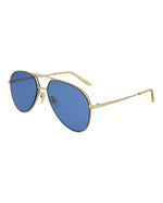 Gold Gold Blue - Gucci - Aviator-Style  Metal Sunglasses - 1