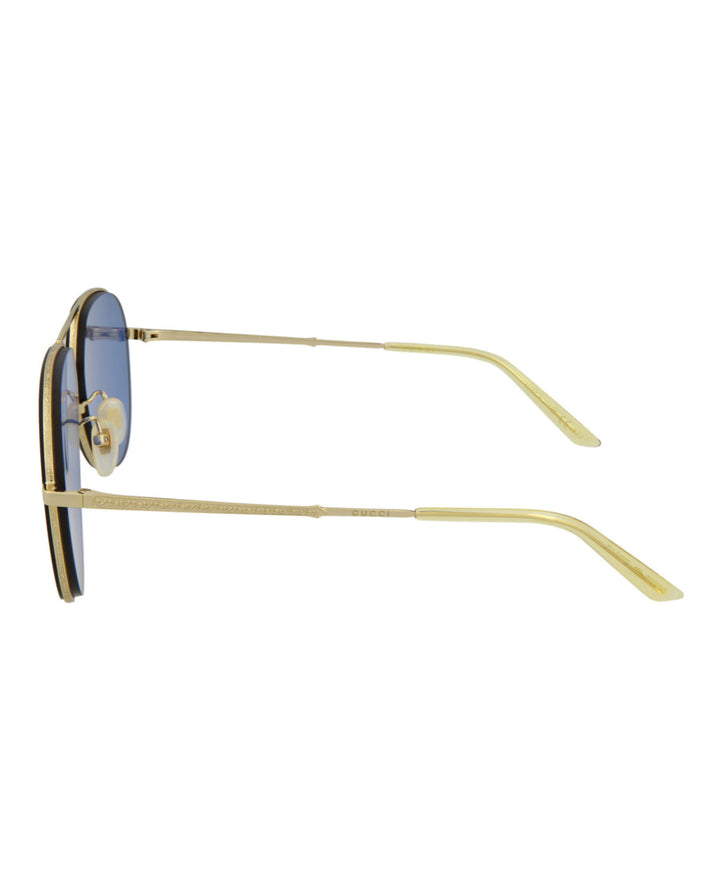 Gold Gold Blue - Gucci - Aviator-Style  Metal Sunglasses