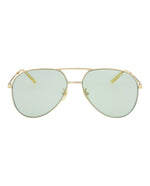 Gold Gold Green - Gucci - Aviator-Style Metal Sunglasses - 0