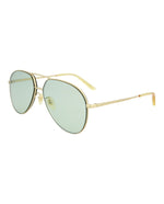 Gold Gold Green - Gucci - Aviator-Style Metal Sunglasses - 1