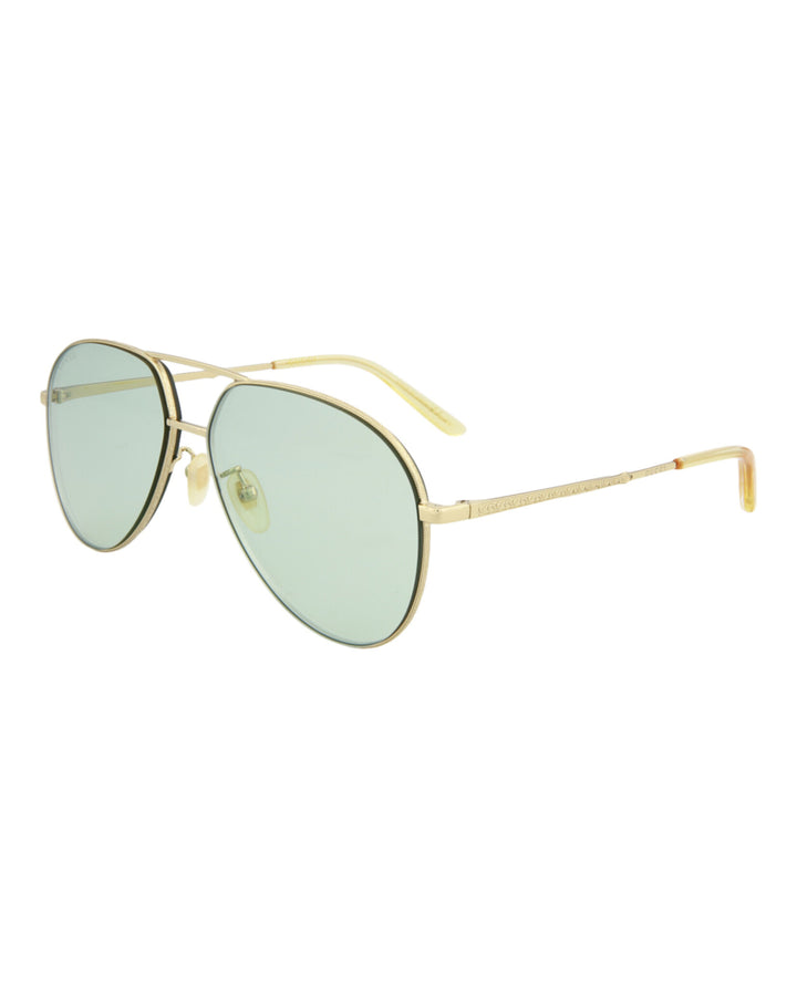Gold Gold Green - Gucci - Aviator-Style Metal Sunglasses