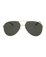 Gold Gold Grey - Gucci - Aviator-Style  Metal Sunglasses - 0