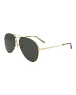 Gold Gold Grey - Gucci - Aviator-Style  Metal Sunglasses - 1