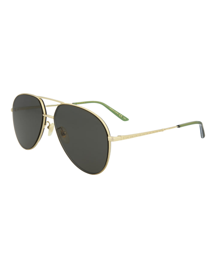 Gold Gold Grey - Gucci - Aviator-Style  Metal Sunglasses