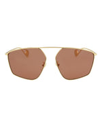 Gold Gold Red - Gucci - Aviator-Style  Metal Sunglasses - 0
