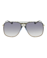 Gold Gold Grey - Gucci - Aviator-Style Metal Sunglasses - 0