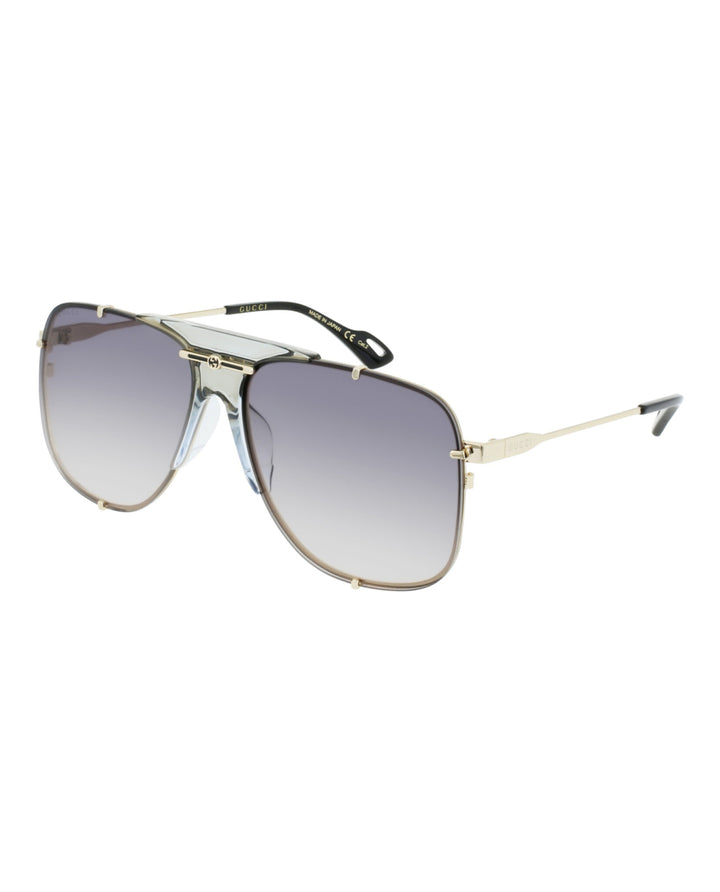 Gold Gold Grey - Gucci - Aviator-Style Metal Sunglasses