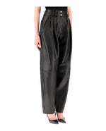 Black - Balmain - High-Waist Leather Pants - 2