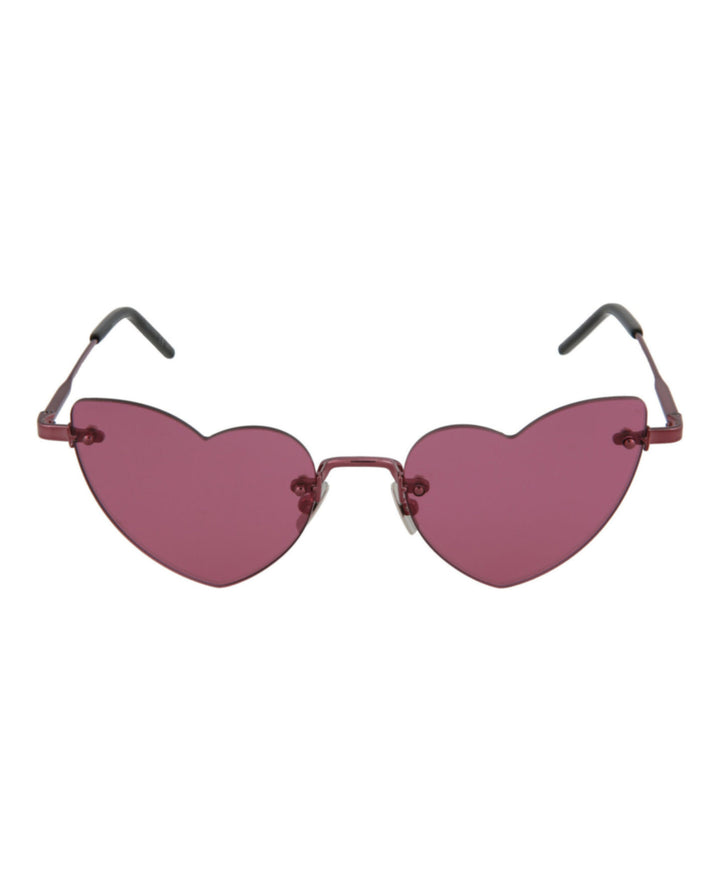 Pink Pink Pink - Saint Laurent - LouLou Heart Shaped-Frame Metal Sunglasses