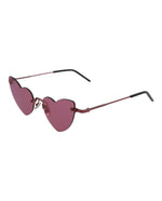 Pink Pink Pink - Saint Laurent - LouLou Heart Shaped-Frame Metal Sunglasses - 1