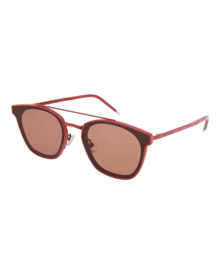Smmtt Solid Varnished Red - Saint Laurent - Square-Frame Sunglasses